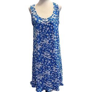 Draper James Womens Blue White Floral Sleeveless Casual Dress Small/Medium